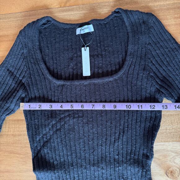 Rumored Ribbed Mini Sweater Dress size medium black - Picture 10 of 14